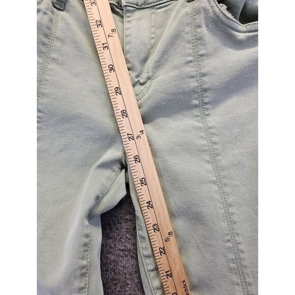 Kut From The Kloth Jeans Size 4 Green Amy Crop Straight Leg Raw Hem - Picture 7 of 9